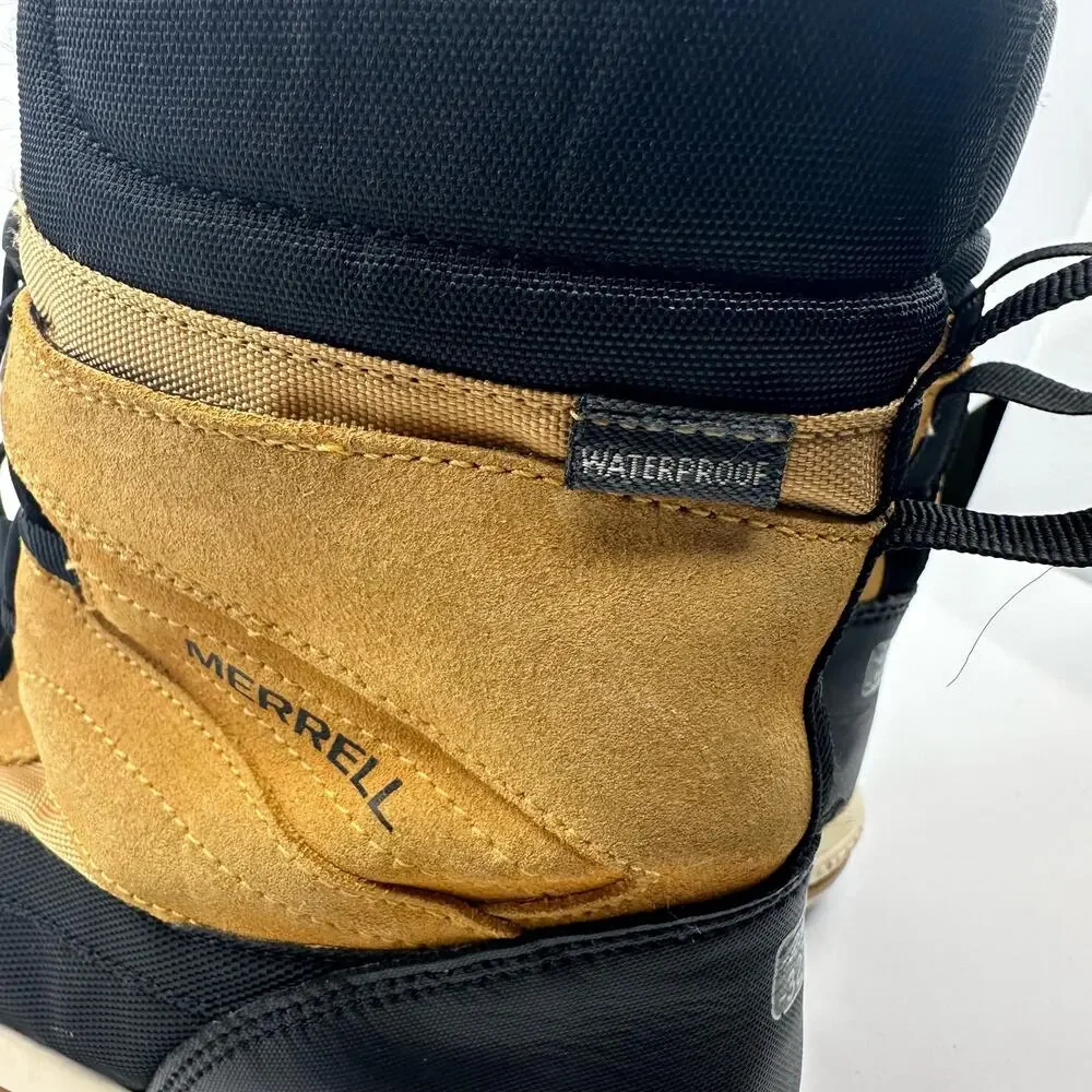 Merrell Snowbank 2 Waterproof Boots MY56187 Mens US 4M Gold/Black Lace-Up Thermo